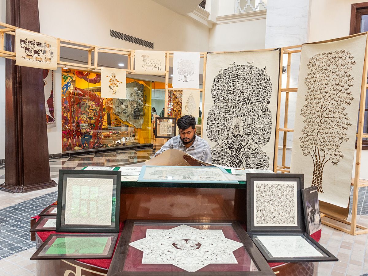 Artisans performing craft demonstrations at The Kunj