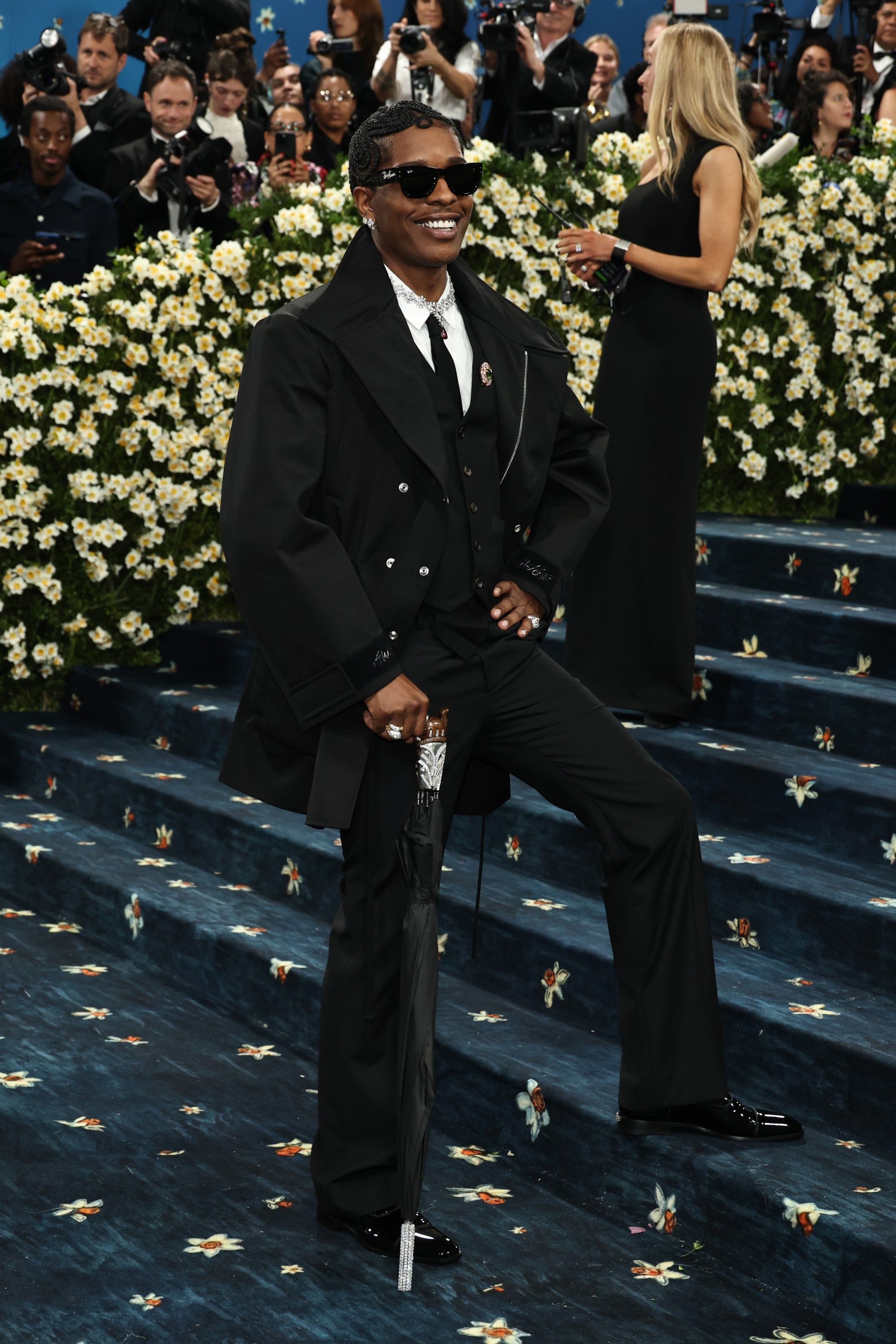 ASAP Rocky at the 2025 Met Gala in a custom AWGE outfit he made for himself 