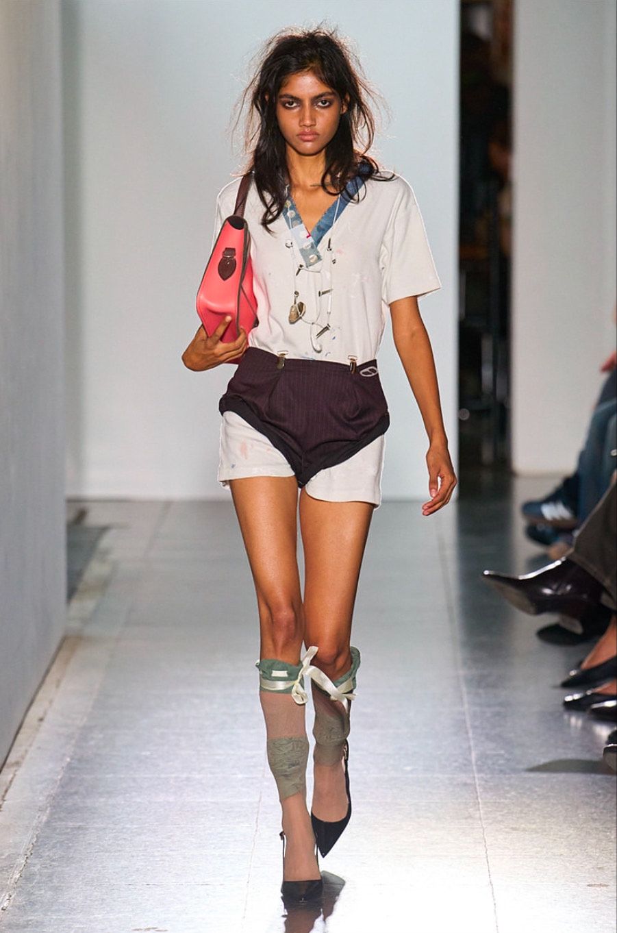 Model Astha Gohil at Louis Meyhew Fashion East show at London Fashion Week