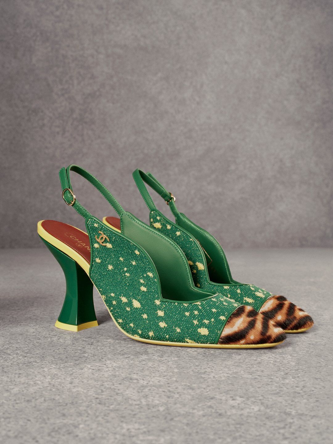 Chanel SS27 green animal print slingbacks_The Nod.jpg