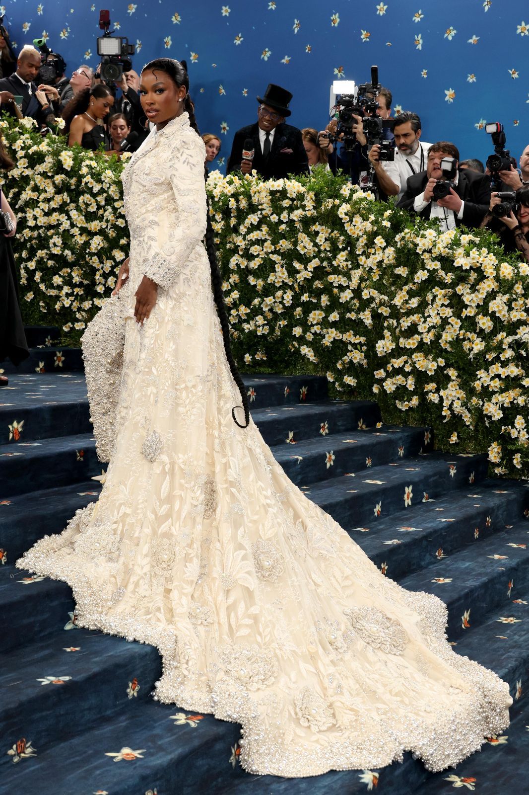 Coco Jones attends the Met Gala in Manish Malhotra