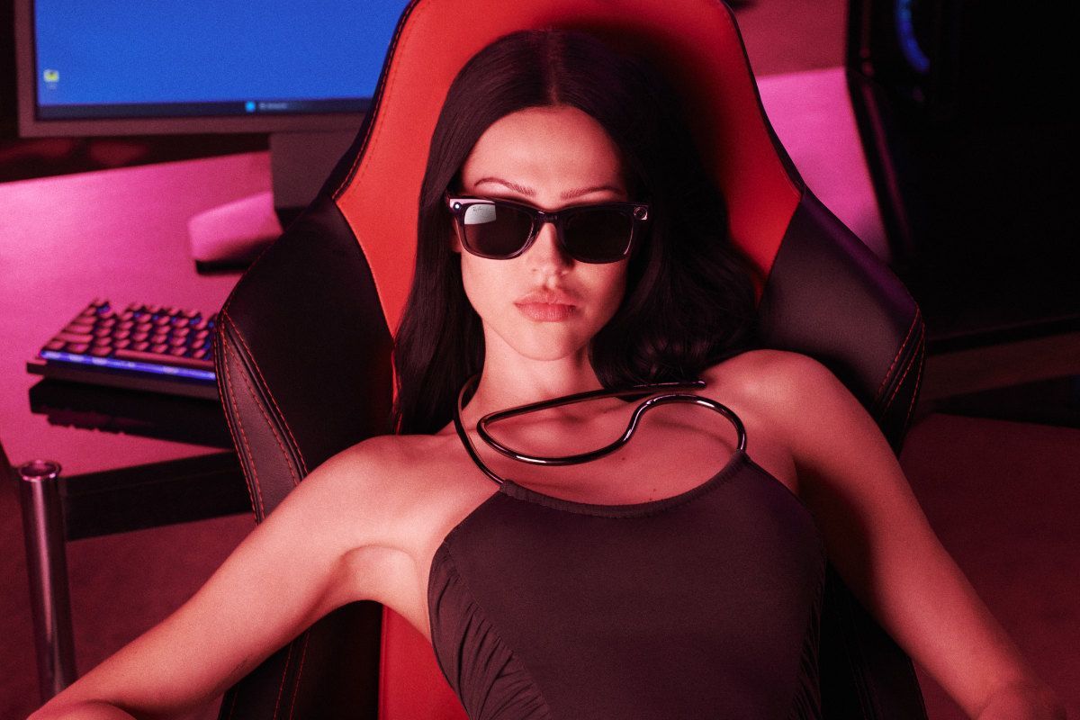 Amelia Gray in the Coperni Ray-Ban Meta smartglasses campaign
