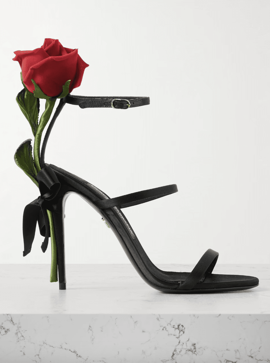 DOLCE&GABBANA Keira Rose Appliqued Satin Sandals  .png