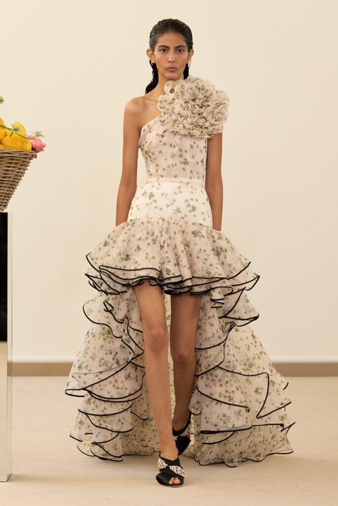 Indina model Deepanjali Chaudhary walking the Giambattista Valli Spring Summer 2026 show at Paris Fashion Week