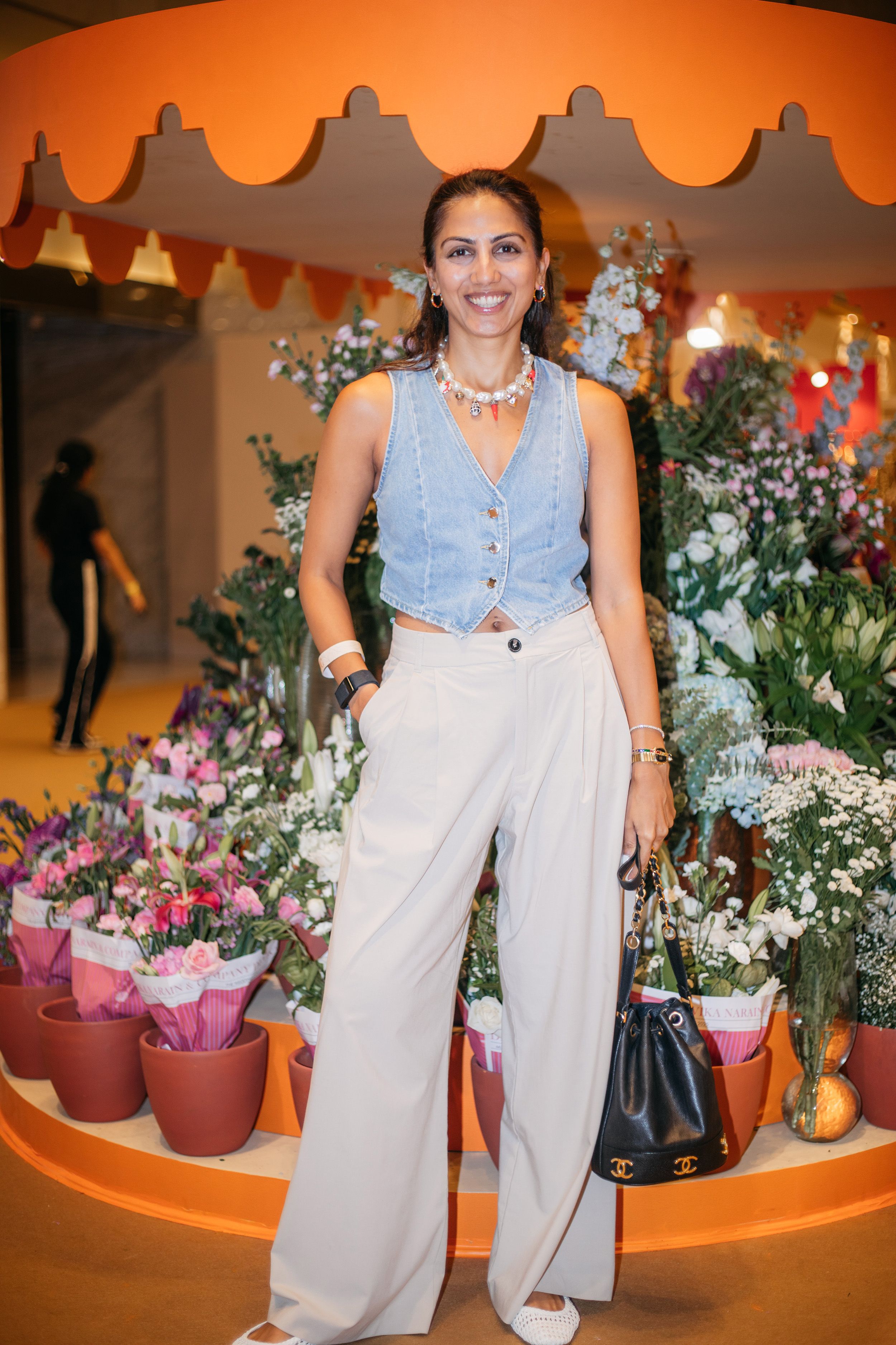 Devika Pathak at The Wedding Collective with a vintage Chanel bag