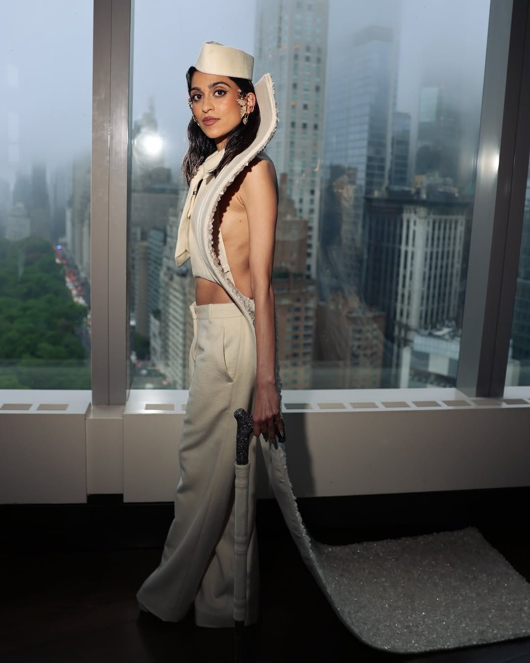 Diya Mehta Jatia attends the 2025 Met Gala in a custom ivory Bloni outfit