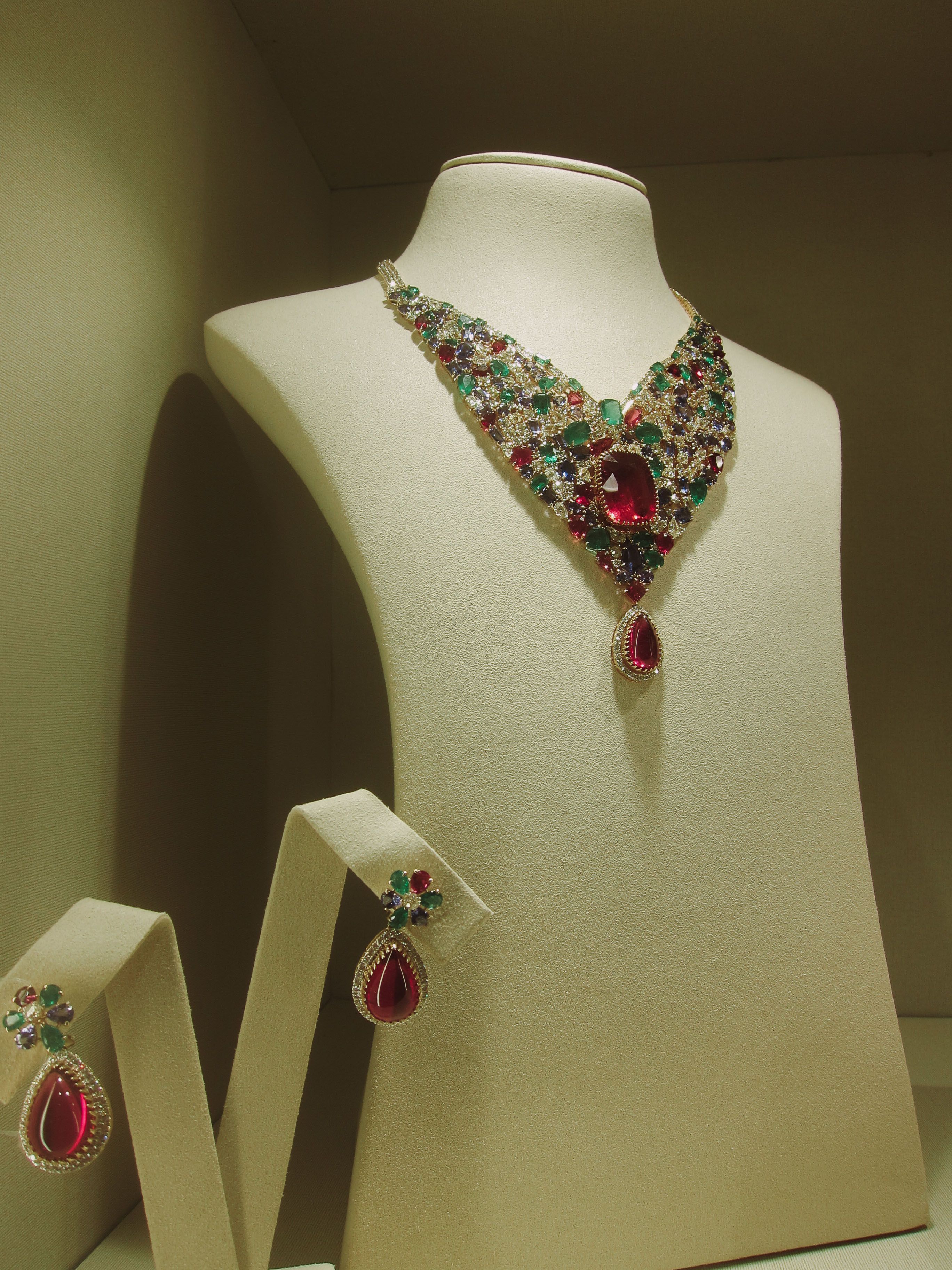 Virchand Govanji Tutti Frutti necklace and earrings