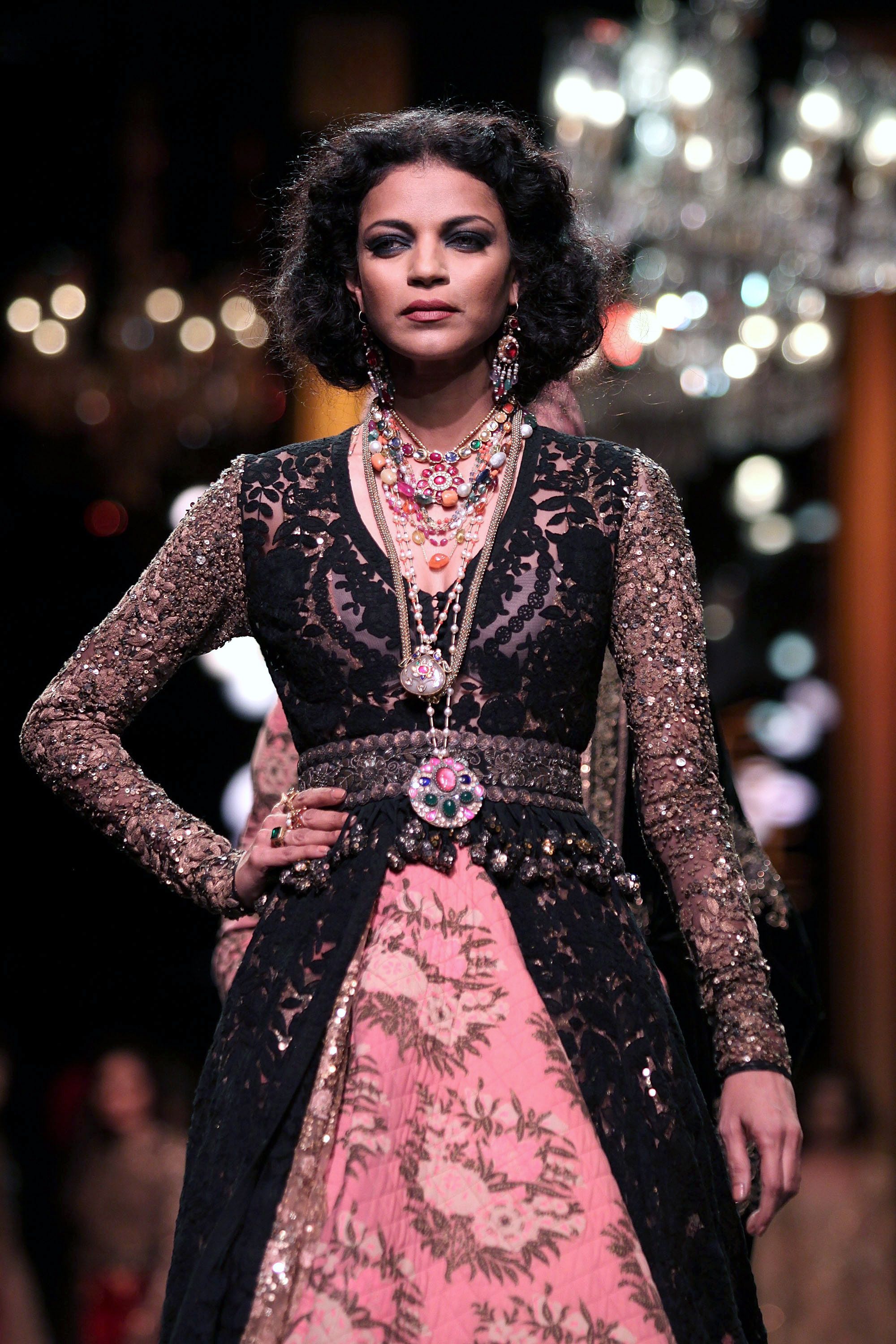 The model Nayanika Shetty during a Sabyasachi show for Lakme Fashion Week Winter/Festive 2013
