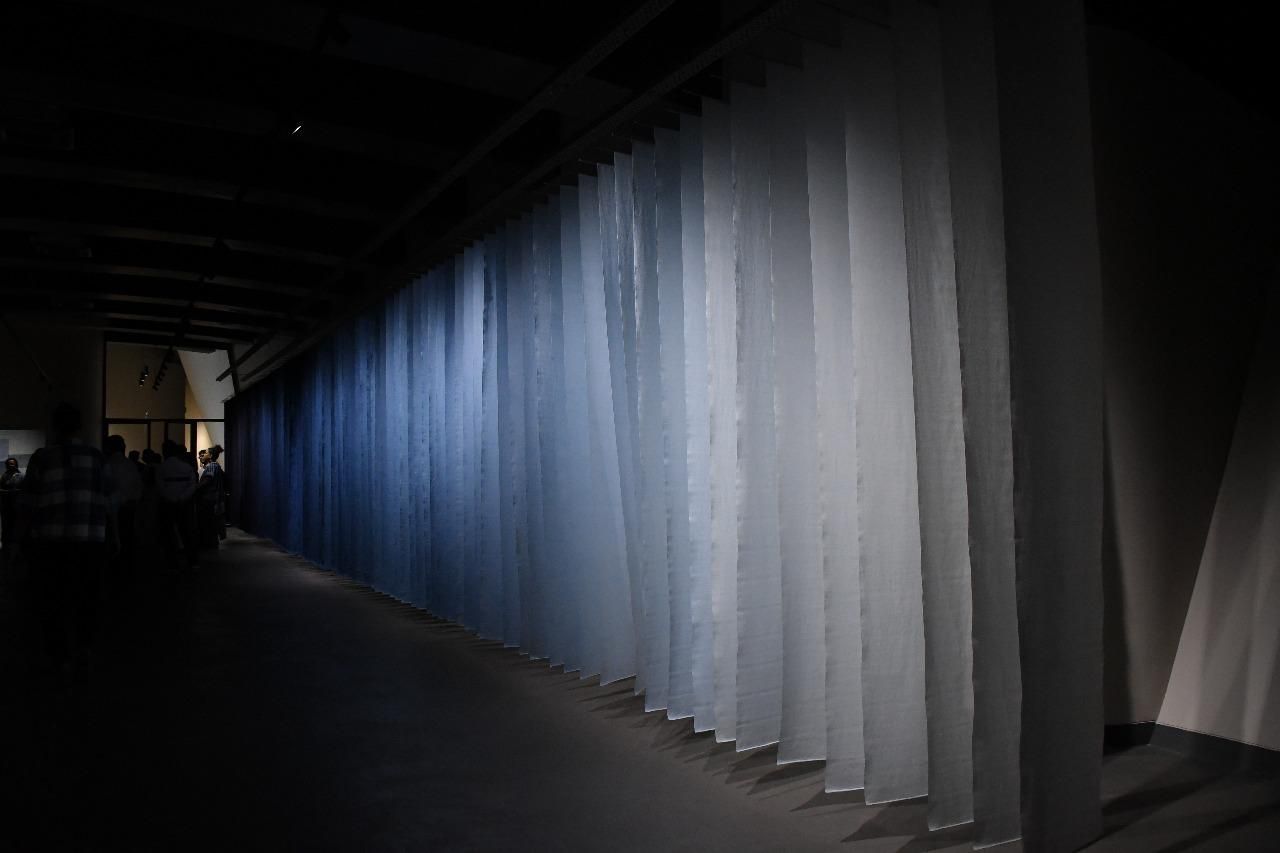 Banners in 100 shades of indigo by Japanese collective Busaisou