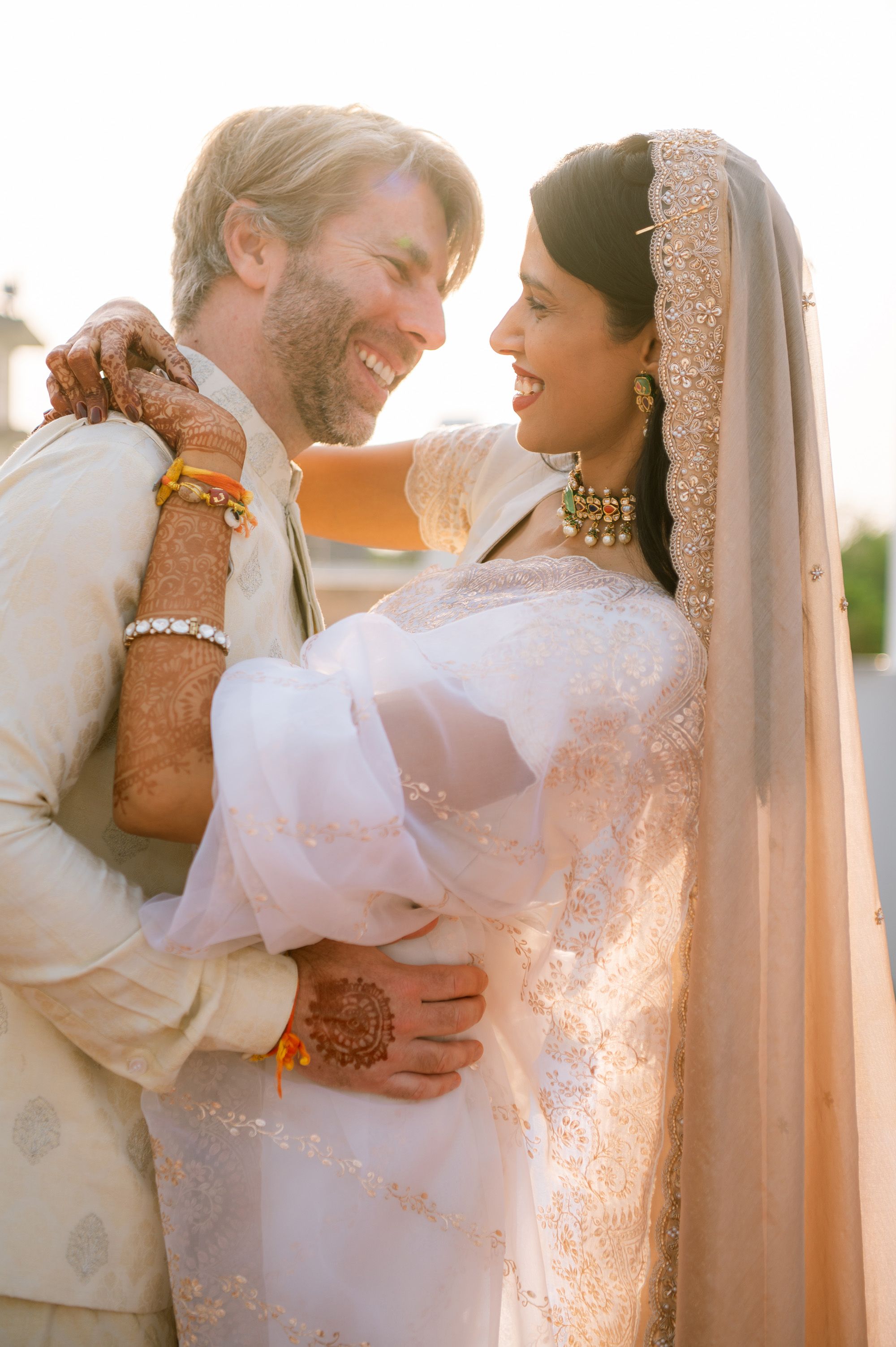 Pooja Mor and Cameron Lamb were married in Rohtak