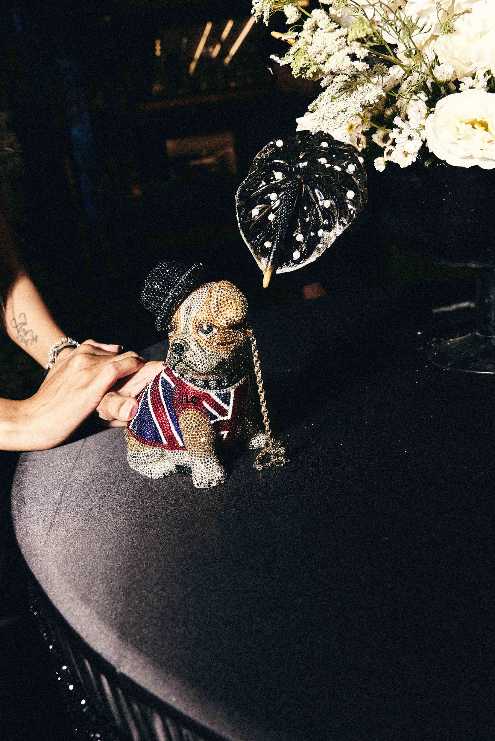 A Judith Leiber Winston bulldog bag