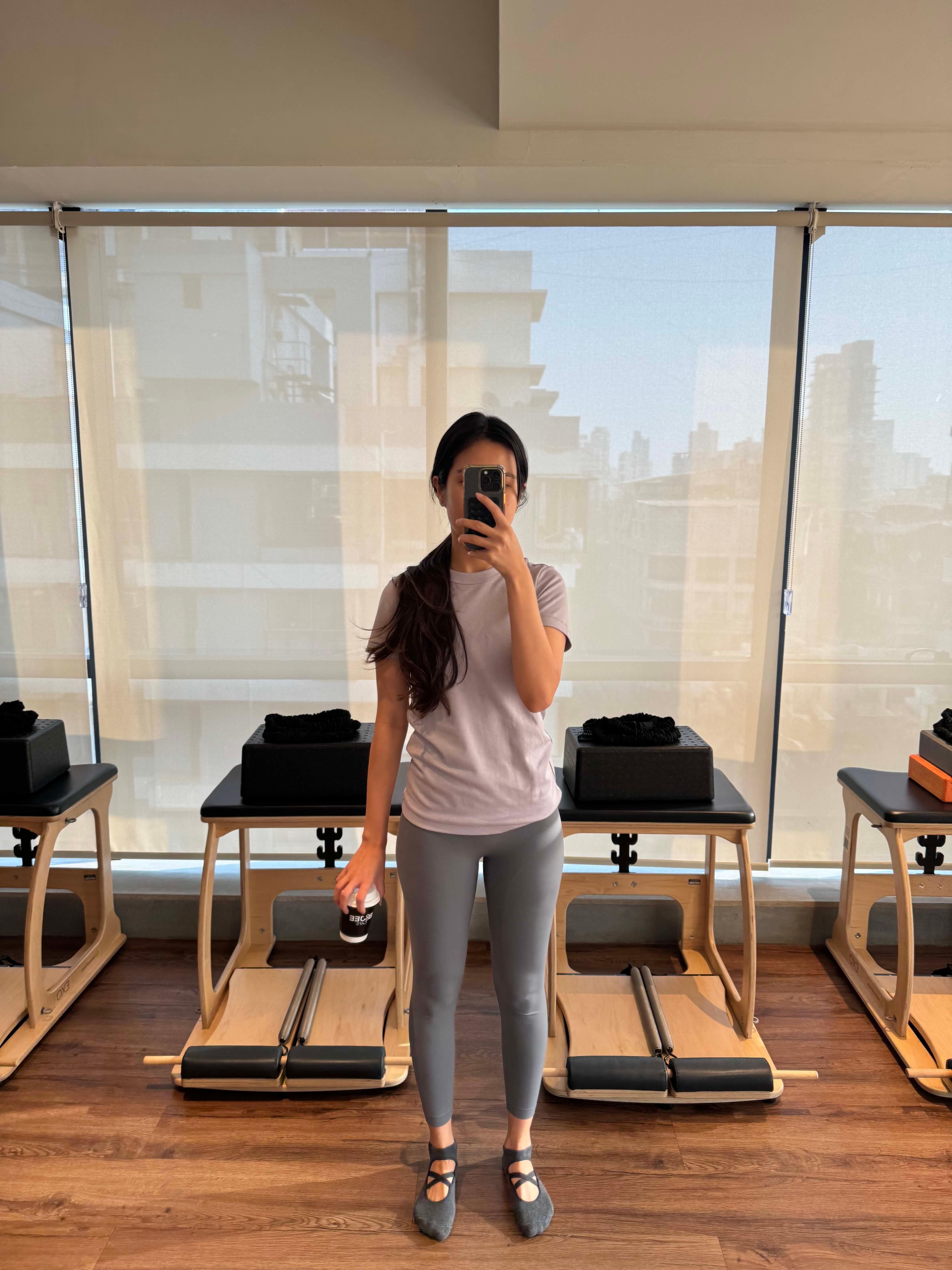The Nod’s fashion writer Chloe Chou wears Samantha Ruth Prabhu’s Mile Collective’s leggings to a Pilates class