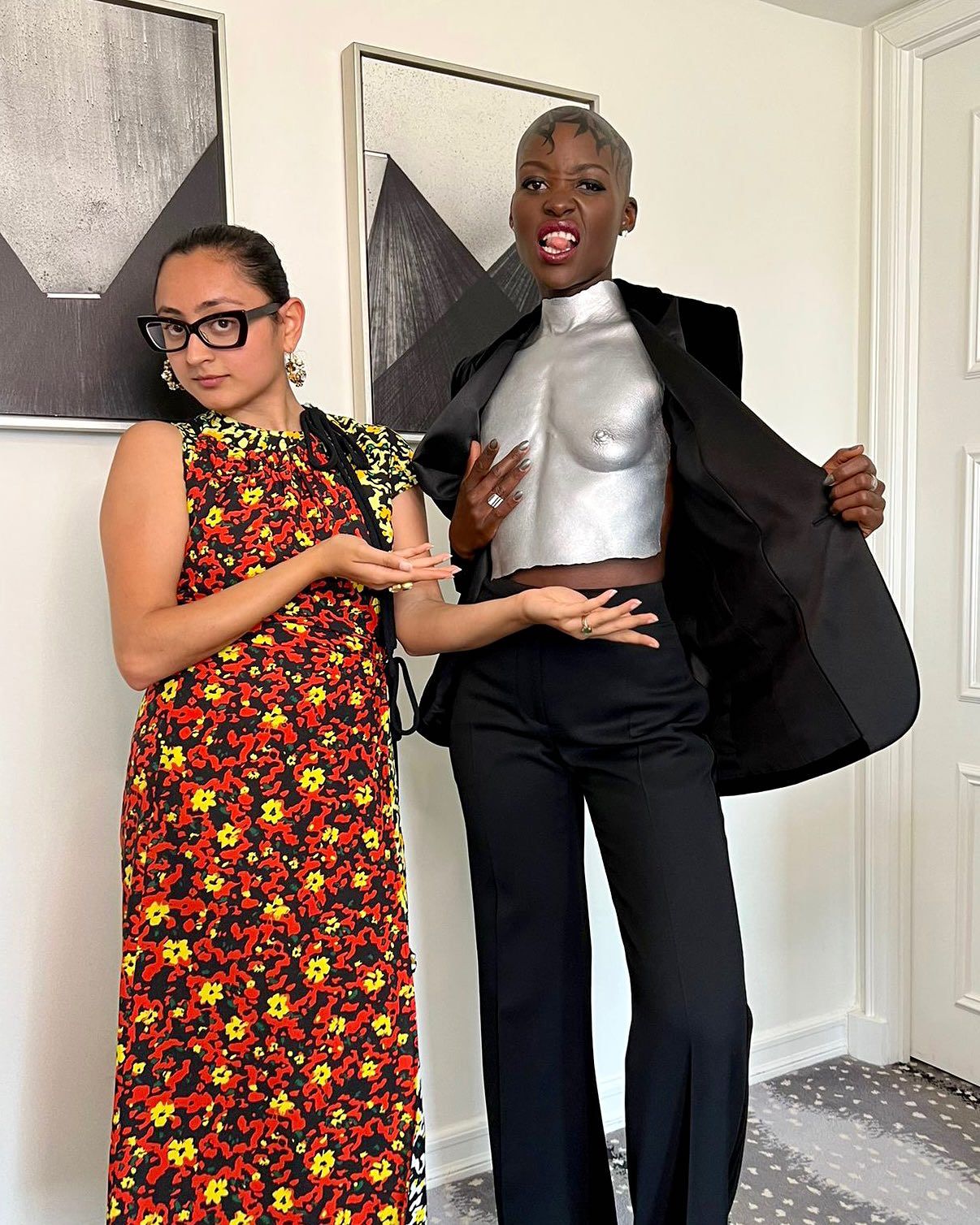 Pakistani artist Misha Japanwala and actor Lupita Nyong'o