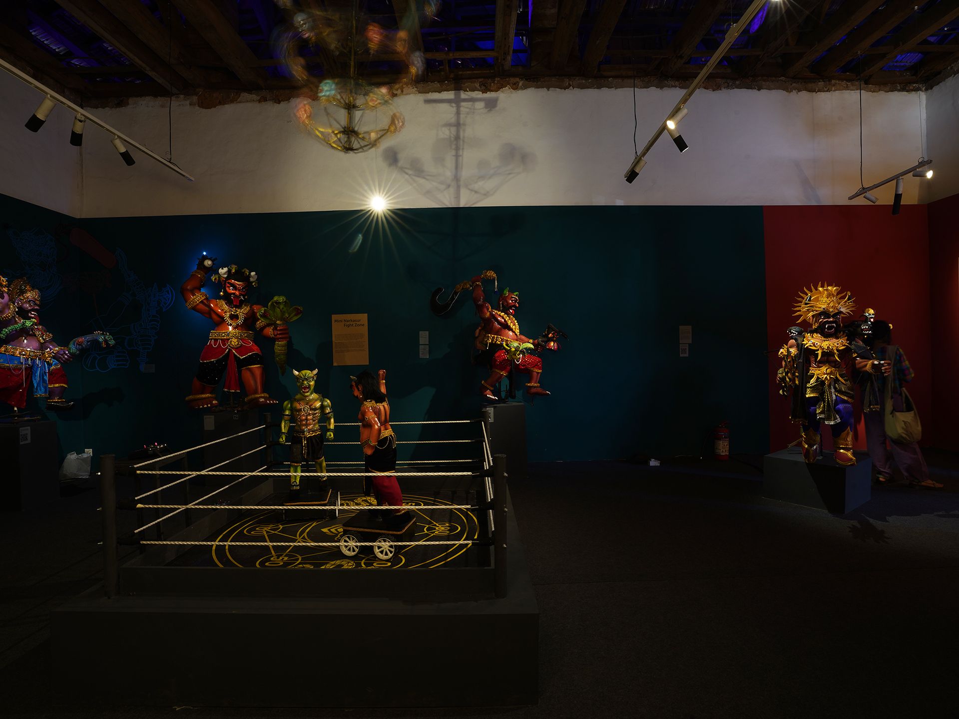 Scene from the remote control Narkasur wrestling match