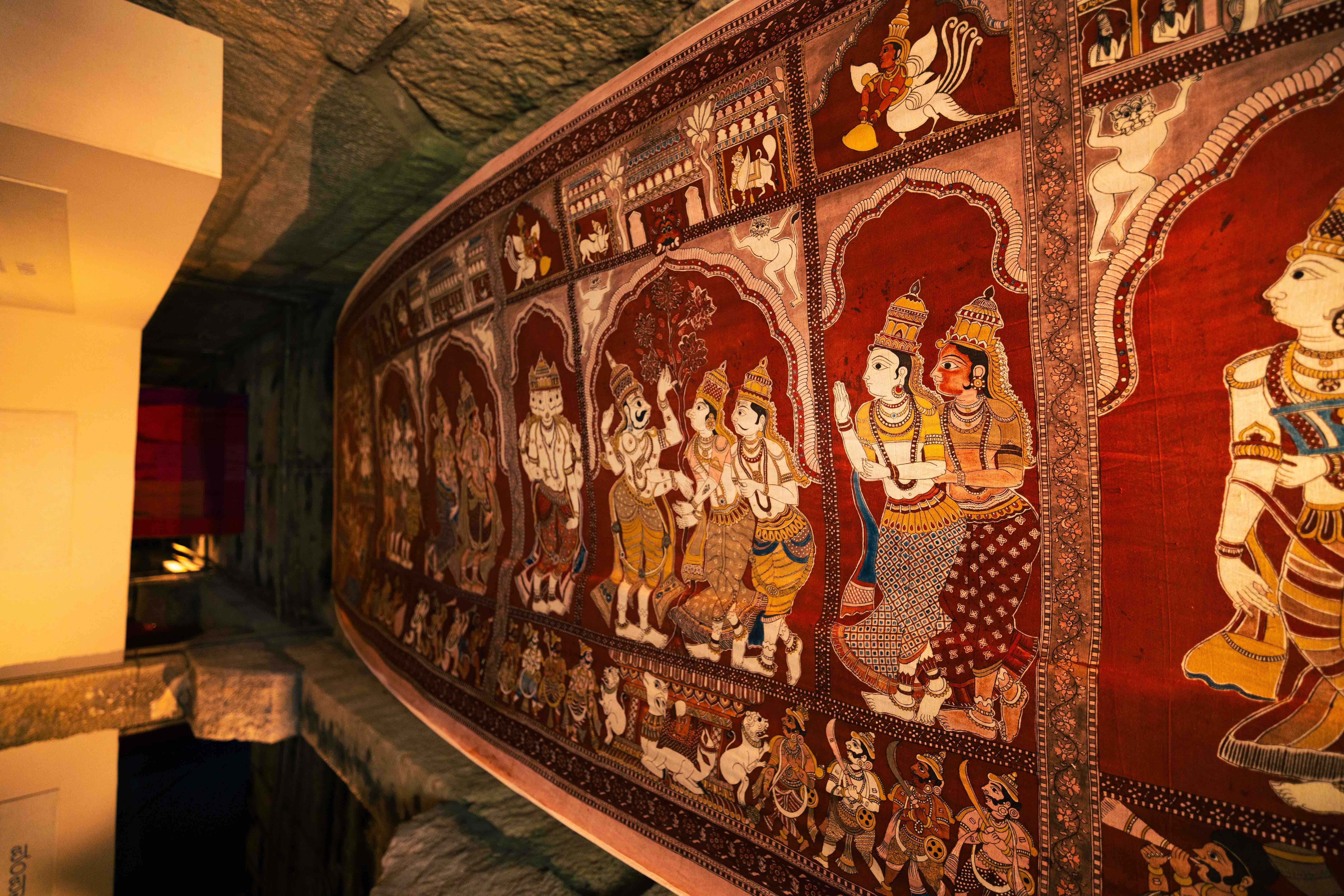 Nayaka Kalamkari Panel designed by Vipin Das with Aksh Weaves & Crafts artists