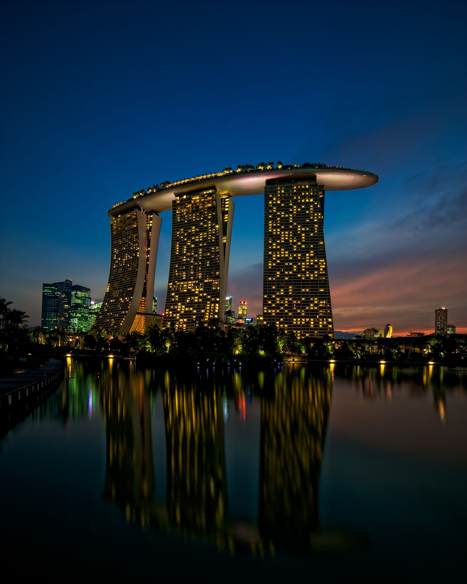 Night Lights Hotel Water Reflection, Marina Bay Sands Singapore_original.jpg