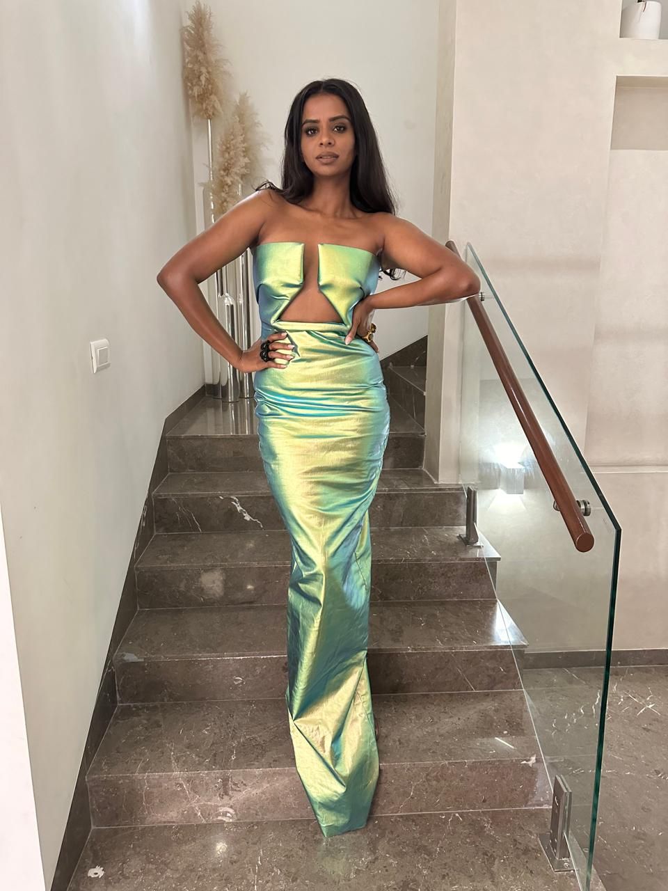 Priyanka Chigurupati in a Rick Owens dress