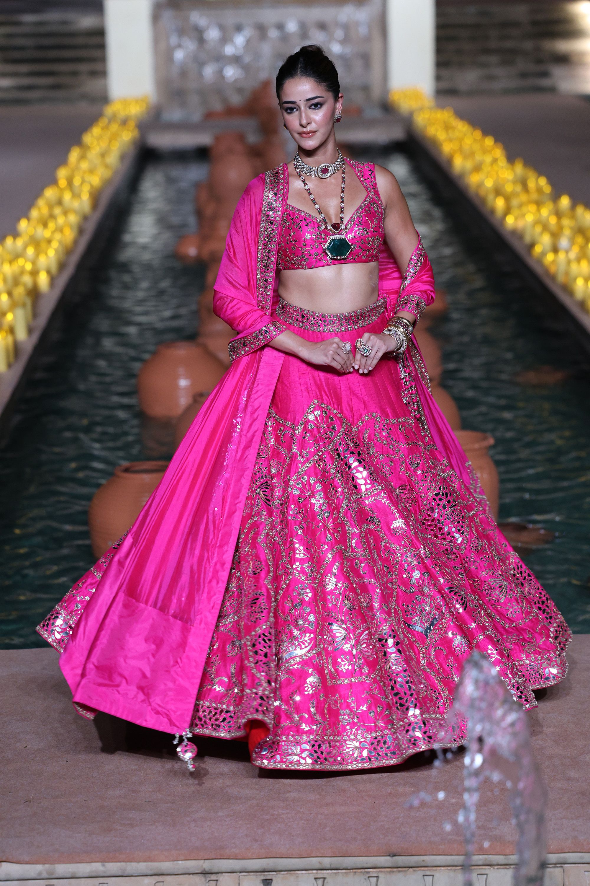 Ananya Panday at Punit Balana's 10th anniversary show in a pink lehenga