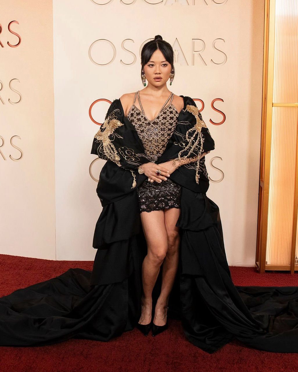 Rei Ami at Oscars 2026 wearing Rahul Mishra