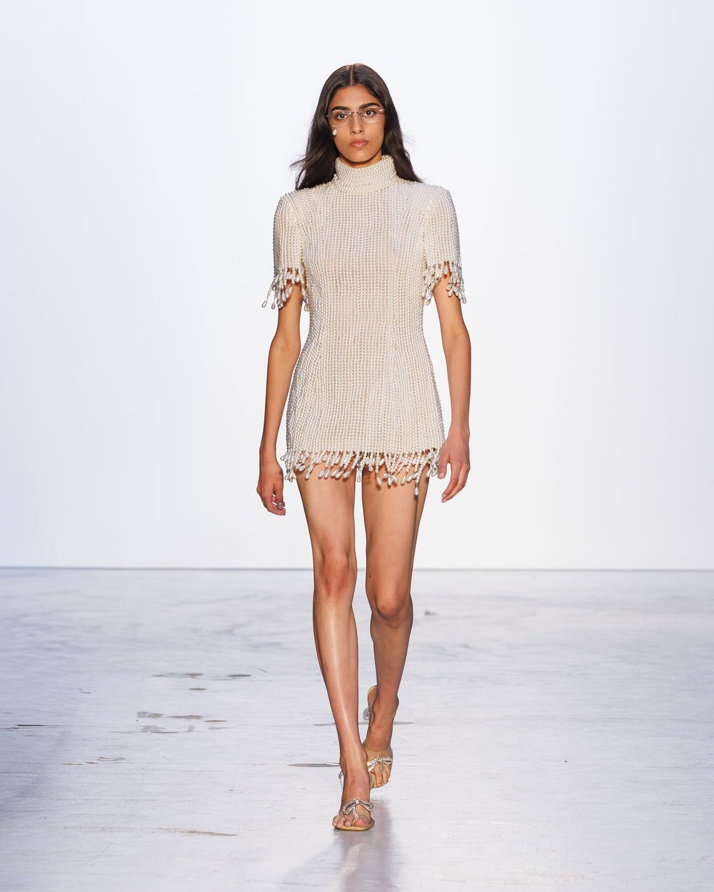 Indian model Sanjam Kaur Johar walking the Kimhekim at Paris Fashion Week