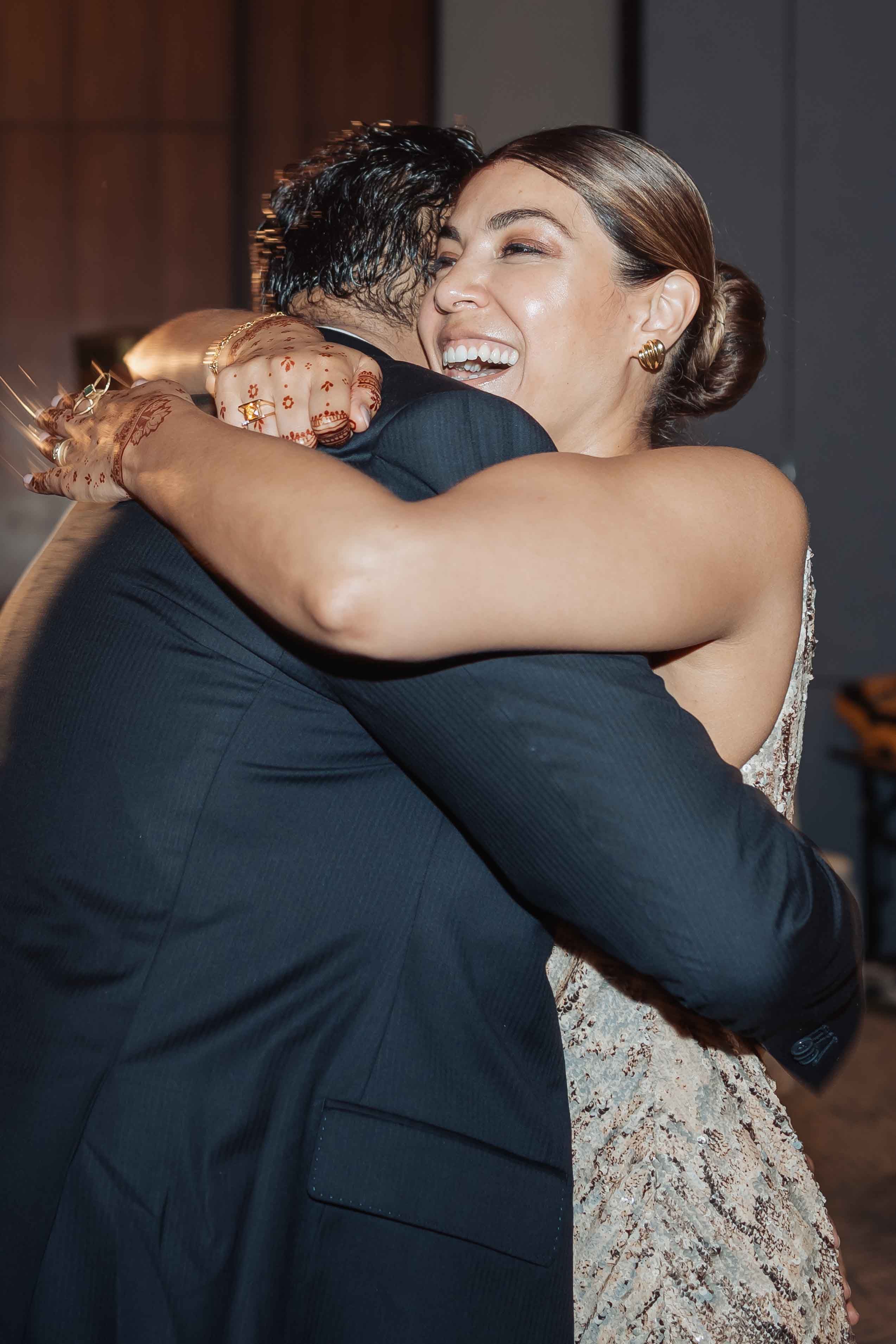 Sarah Saxena and Pranab Patel at their wedding reception