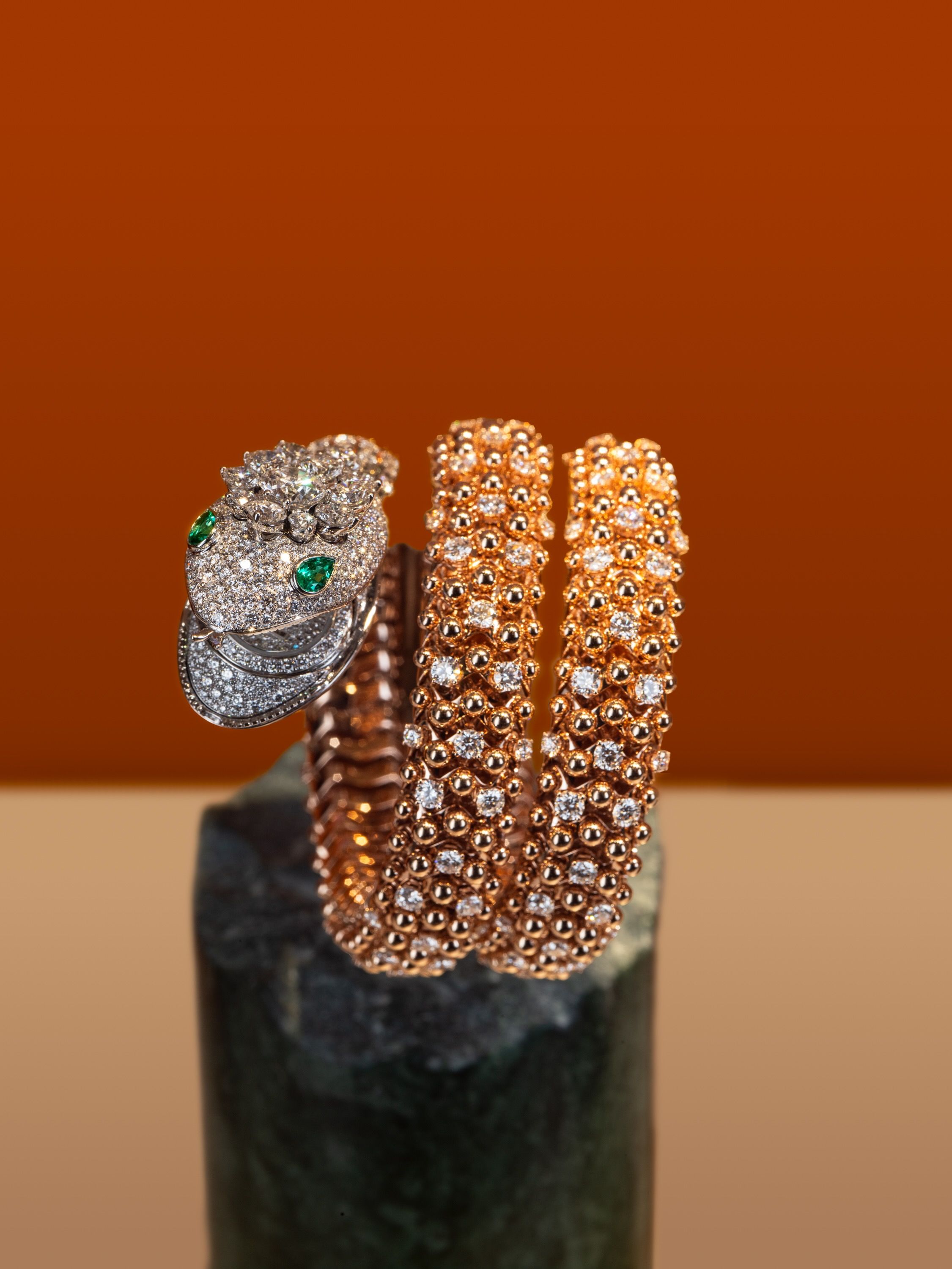 A high-jewellery version of the Serpenti Pallini watch