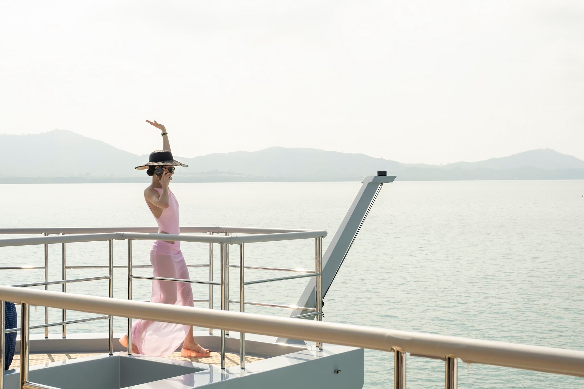 A still from The White Lotus featuring Charlotte Le Bon (Chloe)