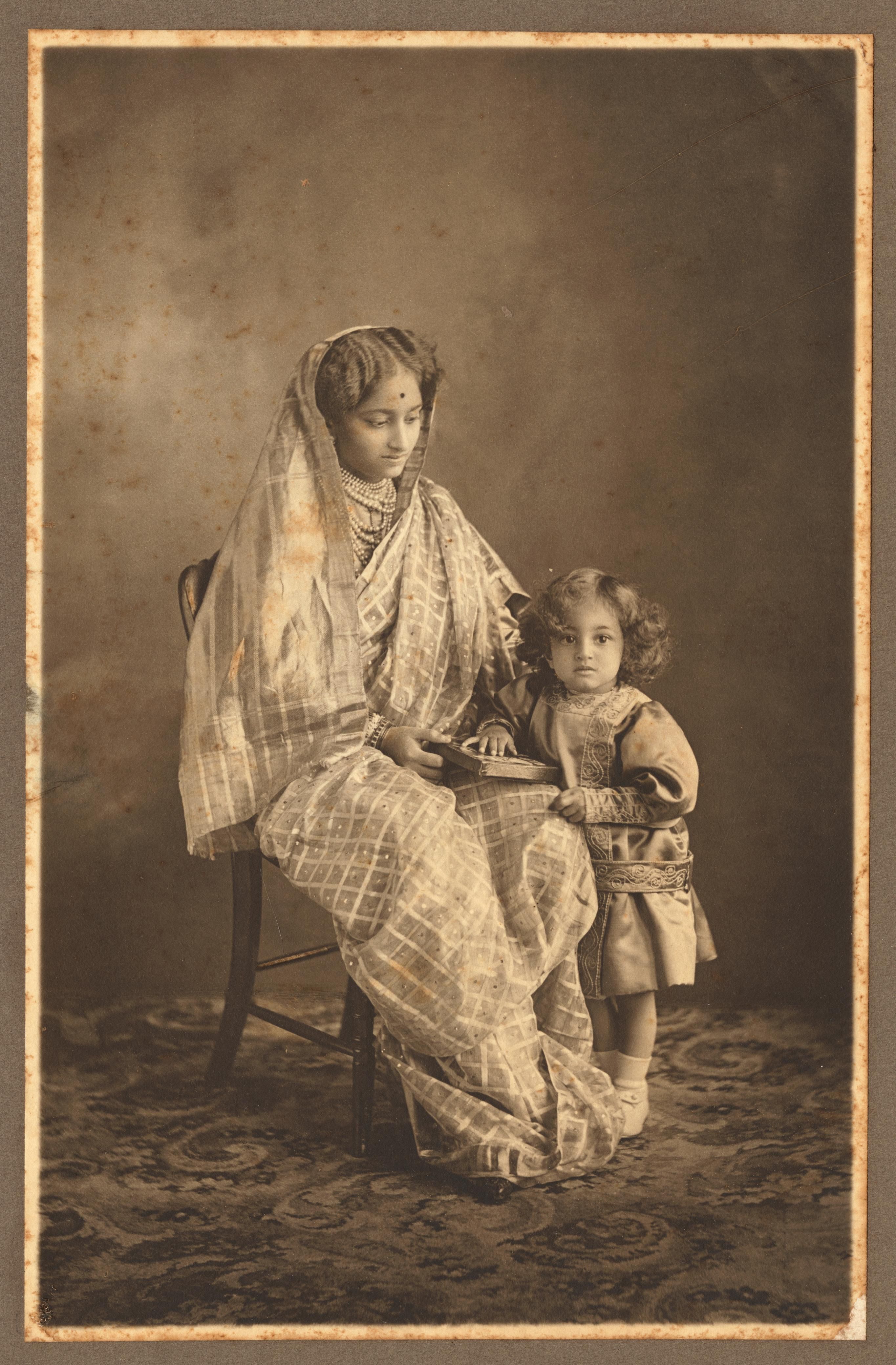 The Maharani Chandravati Bai Saheb Holkar and her son, the future king, Maharaja Yeshwantrao II