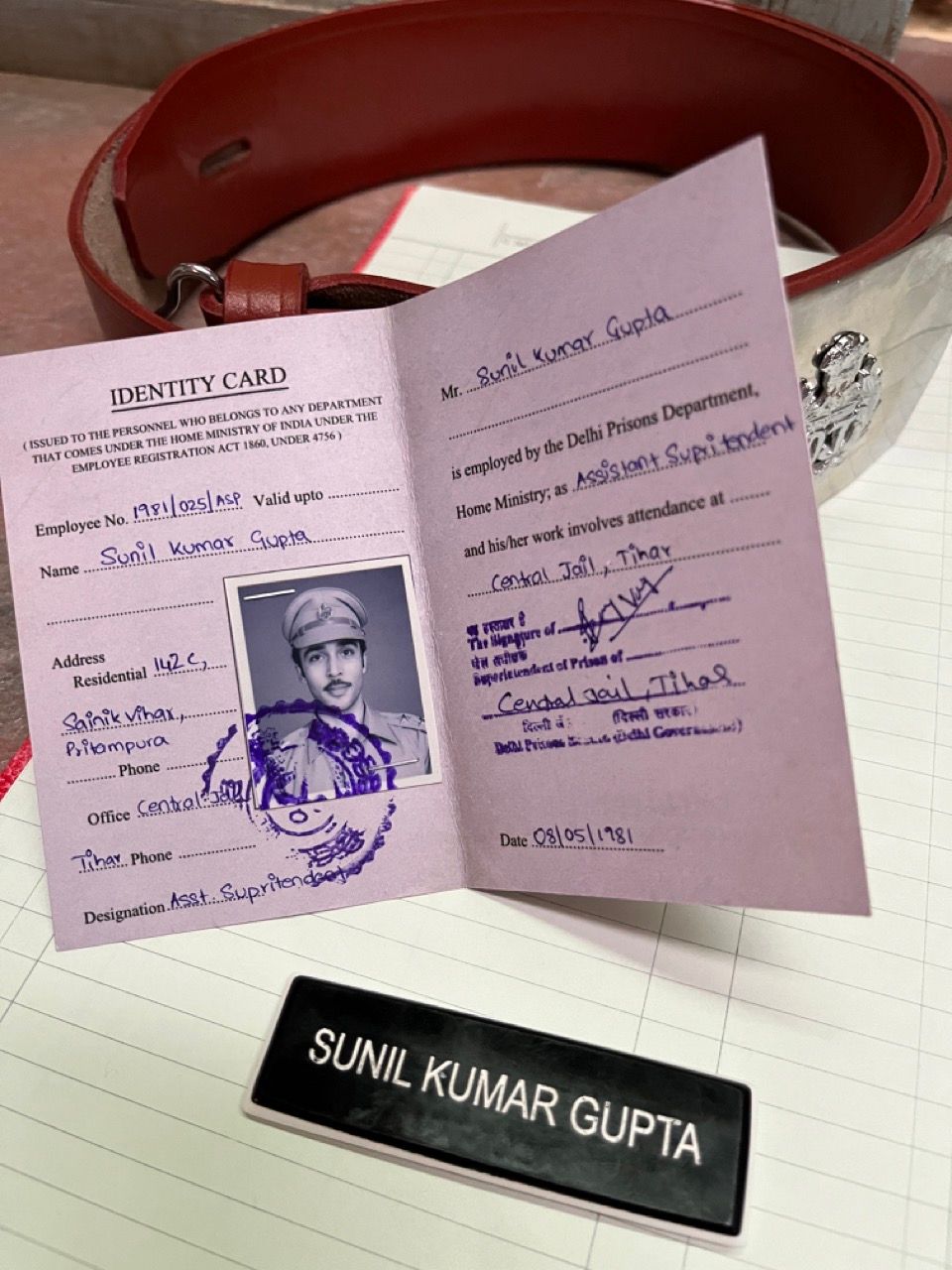 Zahan Kapoor's Tihar Jail ID card from Black Warrant