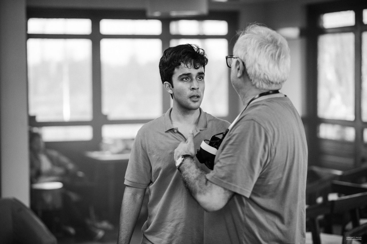 Zahan Kapoor with Hansal Mehta on the Faraaz movie set