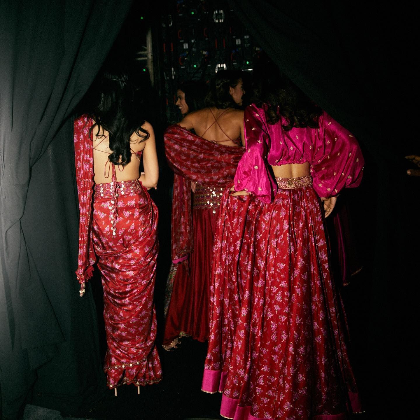 Models backstage before a show at Lakmé Fashion Week