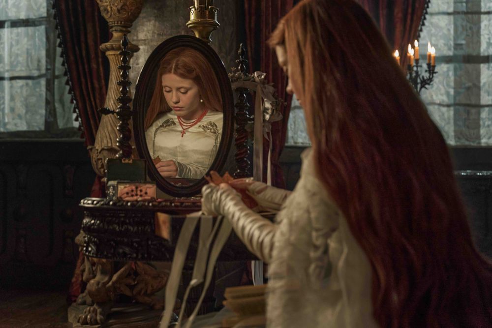 mia goth frankenstein red dress Mia Goth in Frankenstein: The Meaning of her Outfits