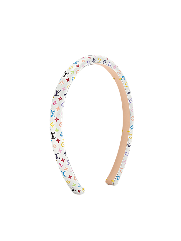 Fashion White Headband with Multicolor Monogram LV x TM Monogram Multicolor LV Outline Headband S00 - Women  main image 2